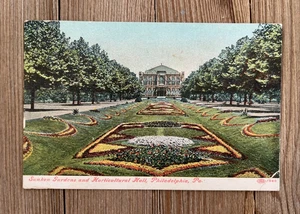 1911 Vintage Postkarte Philadelphia Pennsylvania Gartenbau Hall Gärten - Bild 1 von 2