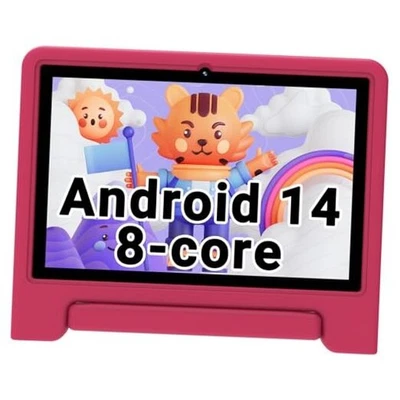  Kids Tablet 2025, 10.1 inch Tablet for Kids, Octa-core, 6 GB RAM, Pale Pink - Image 1 of 4
