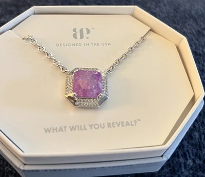 炸弹派对项链实验室制作薰衣草冰水晶镀铑  — 第 1/2 张图片