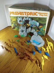 Juego de dinosaurio prehistórico vintage de Marx #4208 con caja - Imagen 1 de 24