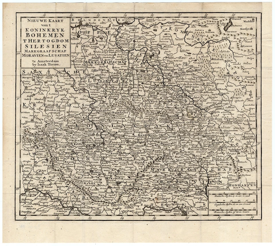 Antique Master Print-MAP-CZECH-BOHEMIA-POLAND-SILESIA-Tirion-1730 - Image 1 of 1