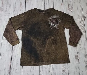 indigo thirty langarm Gr. XXL 2XL braun Kreuz Vintage 100% Baumwolle Pakistan - Bild 1 von 8