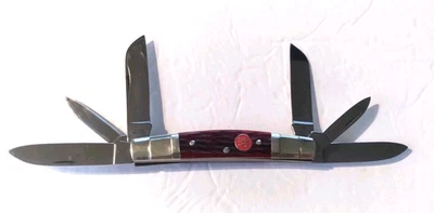 Vtg Zwilling JA Henckels HK-24-B Congress 6 Blade Folding Pocket Knife Red Bone - Image 1 of 4