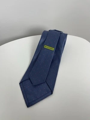 Corbata Bvlgari Para Hombres 7 Pliegues Lino Seda Azul Punto Cuello Foto 1 de 4
