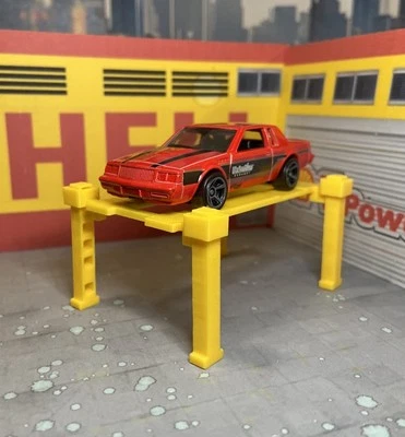 1:64 Scale 4 Pk Yellow Modular Car Lifts For Die Cast Cars Hot Wheel Compatible - Image 1 of 4