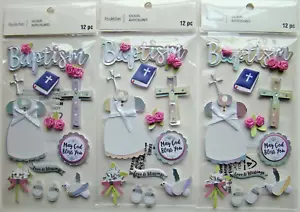 BAPTISM LOT OF 3 Recollections Dimensional Stickers NEW! 668482 religious bless - Picture 1 of 4