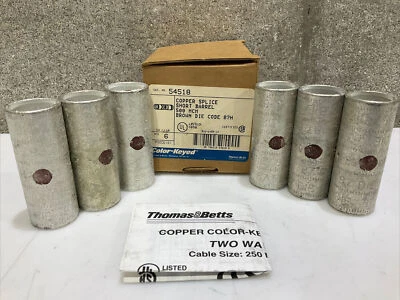 COLOR-KEYED 54518 COPPER SPLICE SHORT BARREL 500 MCM BROWN DIE LOT OF 6 373 - Image 1 of 4