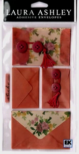 Laura Ashley FLORETTE (4) ADHESIVE ENVELOPES scrapbooking CRAFTS gifts - Picture 1 of 1
