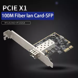 PCIe 100M Fiber lan Card PCIE Network Card Adapter SFP Game PCIE Card Ethernet - Picture 1 of 6
