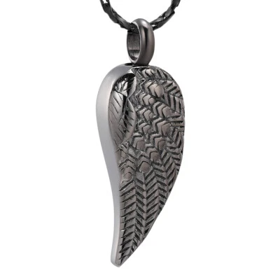 Collar colgante urna ala de ángel para cremación cenizas recuerdo joyería conmemorativa Foto 1 de 2