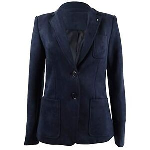 MSRP $139 Tommy Hilfiger Womens Blazer Wear to Work Jacket Blue Size 0