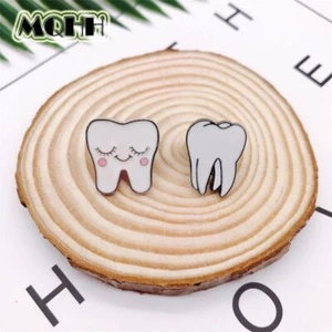 Teeth Cartoon Enamel Brooch – Medical Expression Badge Jewelry Alloy Pin - Picture 1 of 20