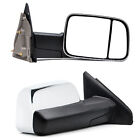 Manual Towing Mirrors Pair Set For 2009 Dodge Ram 2500 Flip-Up Trailer Chrome