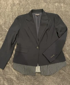 Madison  Women's Size L Navy Blue 1 Button Suit Coat Jacket - Picture 1 of 10