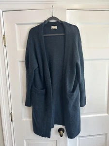 Acne Studios Raya Mohair & Wool Knit Open Long Cardigan Sweater Sz XXS Blue - Picture 1 of 3