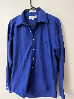 Givenchy Monsieur Designer Dress Shirt Mens 15.5 Long Sleeve Royal Blue 34/35 - Image 1 of 4