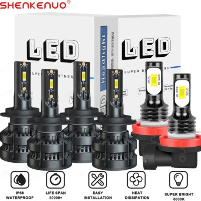 For BMW 328i 2007-2016 6000K Super Bright LED Headlight + Fog Light Bulbs Combo Foto 1 de 4