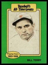 1987 Hygrade All-Time Greats #NNO Bill Terry New York Giants