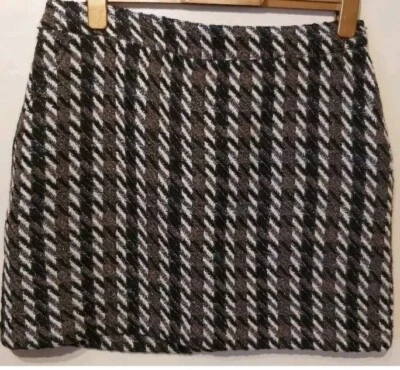 Monsoon Tabby Horizon Tweed Short Skirt Uk 22 Bnwt Black Mix Metallic - Image 1 of 4
