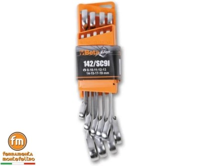 Beta 142/SC9I - Set di 9 Chiavi Combinate a Cricchetto con Supporto Compatto - Immagine 1 di 4