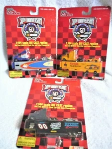 3-50TH ANNIVERSARY NASCAR 1948-1998 DIE CAST STOCK CAR & TEAM TRANSPORTER - Bild 1 von 8