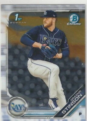 Graeme Stinson Tampa Bay Rays 2019 Bowman Chrome Draft 1st Bowman Card - Image 1 of 3