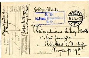 Feldpost-Karte gelaufen von BEBRA (Stempel) nach Auerbach 1915 Straßenbau-Komp. - Picture 1 of 2