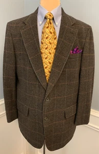 George Muse Wool Blazer Mens 44R Jacket Windowpane Tweed Houndstooth Sportcoat - Picture 1 of 12
