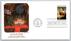 First Day Cover Joy to the World First Day of Issue FDC Winter Scene Christmas - Picture 1 of 2