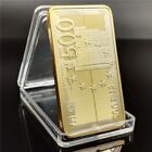 Gold-Plated Commemorative 500 EUR Bar Metal Souvenir & Square Block Designs