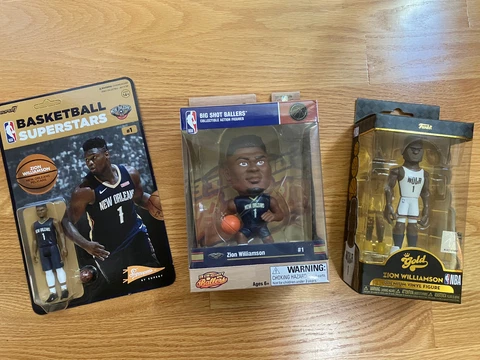Lot of Zion Williamson NBA Figures (Funko Gold, Super7, Big Shot Ballers) Cover