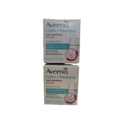 2 NUEVO Gel para ojos Aveeno Calm + Restore Age Renewal (0,5 fl) piel sensible Foto 1 de 2