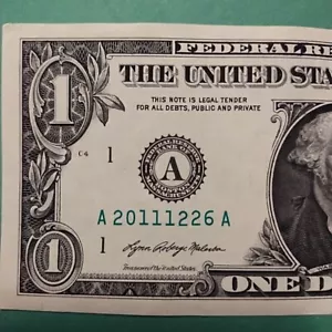 Birthday/Anniversary 🎂 Dec 26 2011 $1 Fancy Serial Number Crisp "A"20111226"A" - Picture 1 of 4
