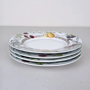 Dansk Umbrian Fruits Dessert Bread Plate Set of 4 Porcelain - Picture 1 of 9