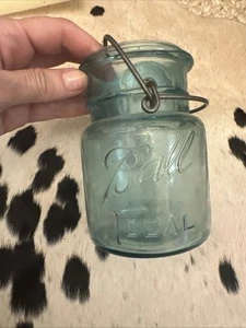 Ball Blue Half Pint Ball Ideal Rev. Pat'd July 14, 1908. Mason Canning Fruit Jar - Picture 1 of 3