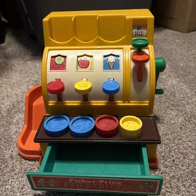 Caja registradora Fisher Price 1974 #926 de colección - ¡Con 4 monedas probadas funciona! Limpio Foto 1 de 4