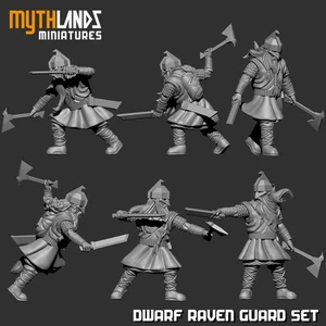 6x Resina 28mm Protector Cuervo Enano. Protector de hierro. El Señor de los Anillos MESBG - Imagen 1 de 3