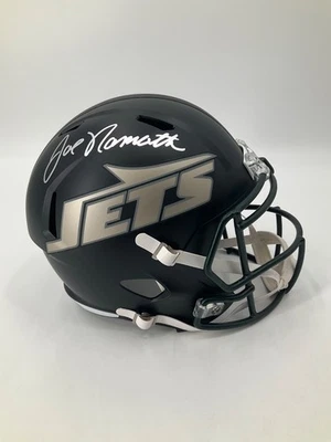 JOE NAMATH NEW YORK JETS SIGNED FULL SIZE REPLICA SLATE HELMET JSA WITNESS COA - Image 1 of 4