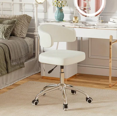 PU Swivel Office Chair,Height Adjustable Ergonomic Desk Chair,Armless Computer