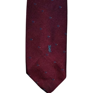 Yves Saint Laurent Silk Necktie Men's Burgundy Designer Tie EUC - Picture 1 of 4