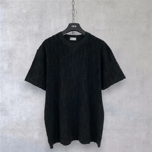 Dior Oblique Monogram Relaxed-Fit Terry Cotton Jacquard T-Shirt Black Size M - Picture 1 of 15