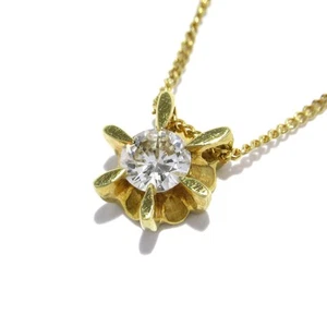 Auth Unbranded 18K Yellow Gold Diamond Necklace - Picture 1 of 6