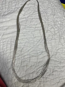 Flüssiges Silber 10 Strang Sterlingsilber Halskette 20 Zoll - Bild 1 von 5