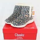 CHEEKS women low heel slip-on brown cheetah fabric upper SPORT BOOTS SZ 11 W NEW