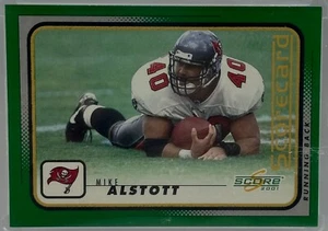 2001 SCORE GREEN SCORECARD #'D 40/388 JERSEY # 1/1 MIKE ALSTOTT BUCS NFL HOF - Picture 1 of 2