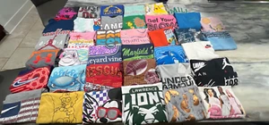 Lot Of 38 Boys Girls Size S, M, 5, 6, 7, 8 Short Long Sleeved T-shirts Graphic - Picture 1 of 6