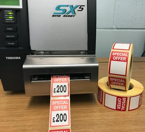 Red - Price Stickers / Labels For Use With Thermal Printers - Picture 1 of 15