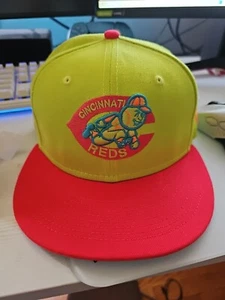 Cincinnati Reds Green/pink Cooperstown Hat 7 1/4 Fitted - Picture 1 of 5