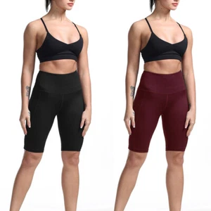 Hot Pants Women Sports Yoga Shorts Legging Fitness Workout Exercise High Waist - Picture 1 of 13