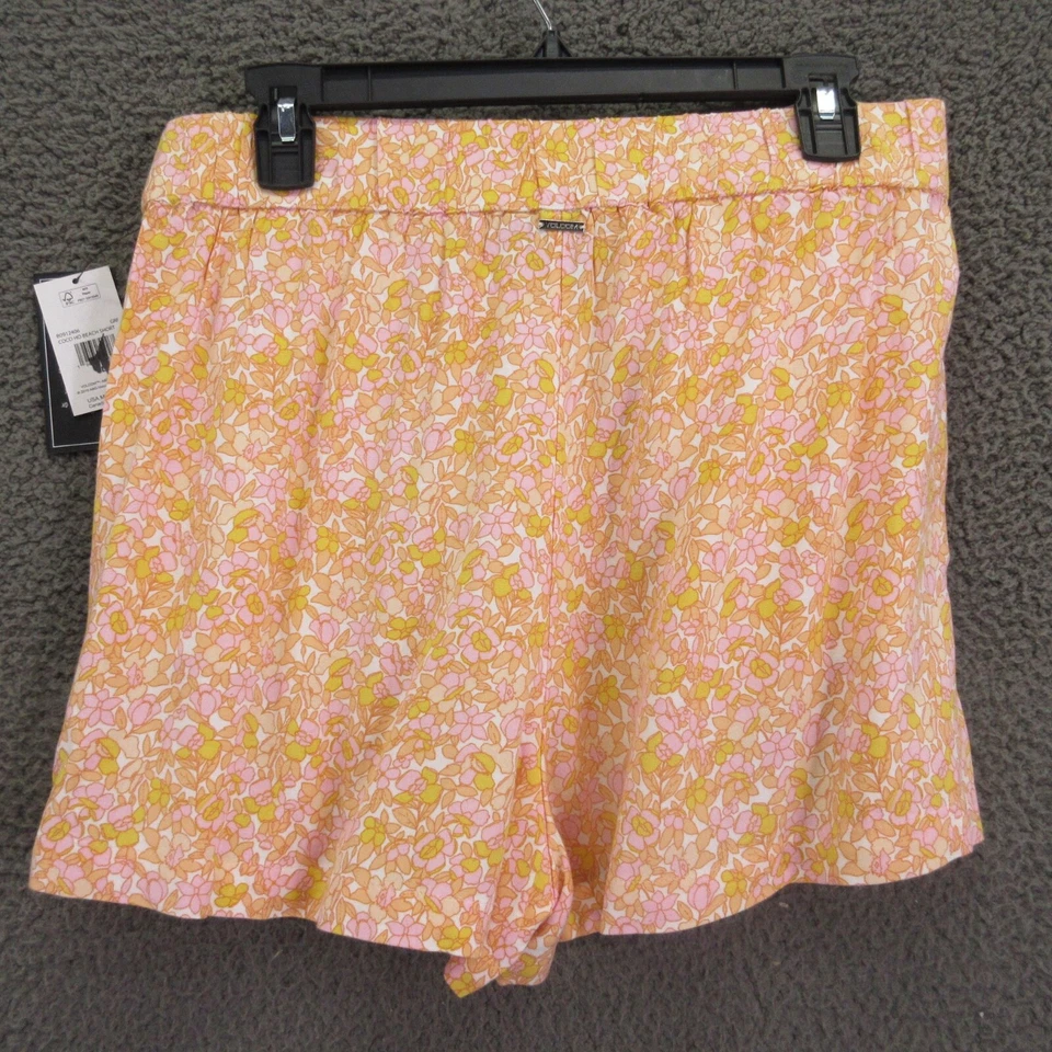 Volcom Coco Ho Beach Shorts Women L (10) Floral Pink Yellow Orange Viscose 4807 - Image 1 of 4